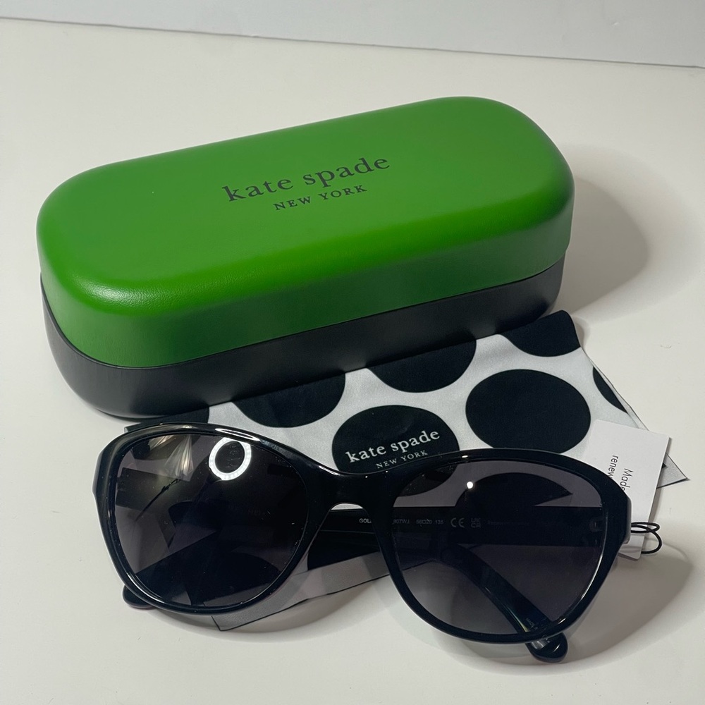 Kate Spade New York cat-eye sunglasses black hot pink detail